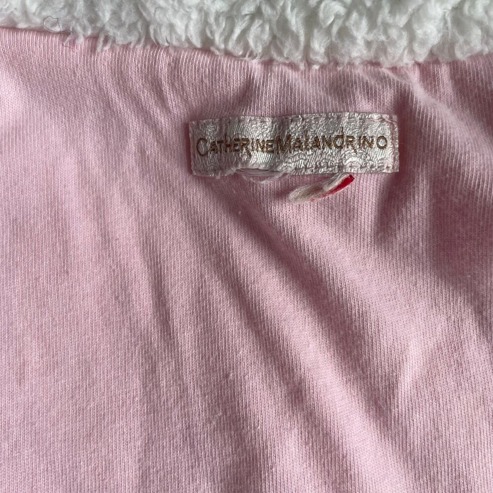 Catherine Malandrino Girls Small 5-6 Faux Fur Fleece Vest Gold Sparkle Hearts - Picture 5 of 9